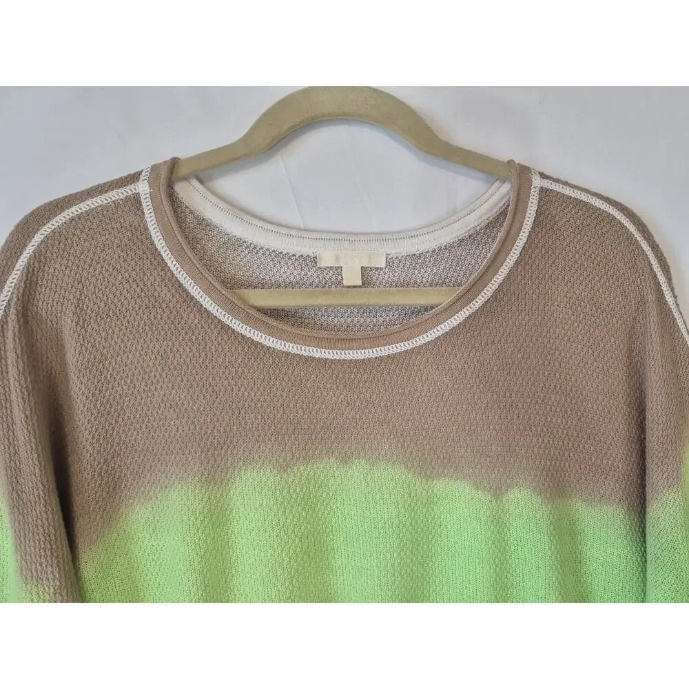 New Lisa Todd Ombre Gradient Rainbow Double Dip Cotton Knit Sweater 3X Plus - Picture 4 of 7